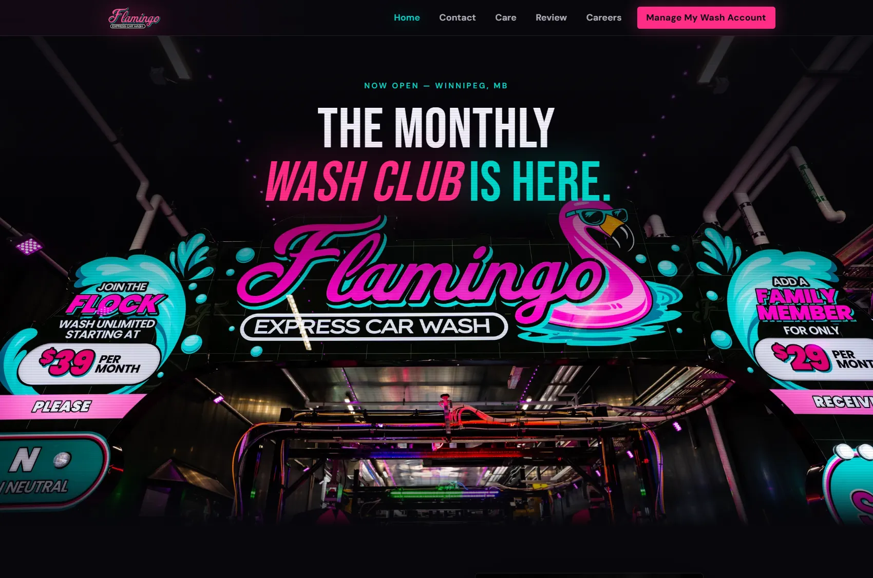 Flamingo Express Car Wash website