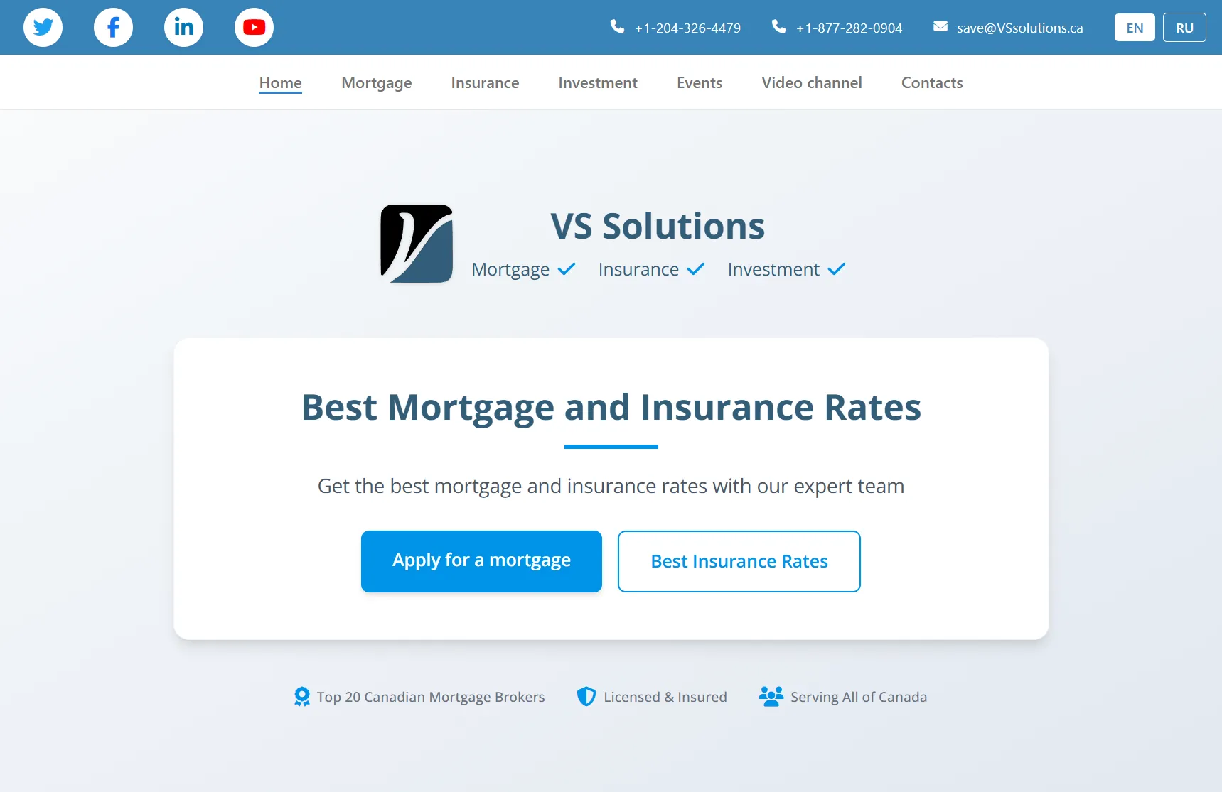 VS Solutions website
