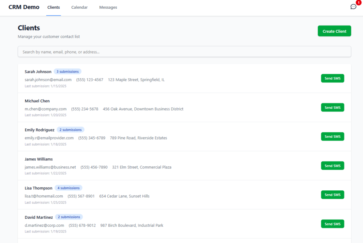 CRM Clients Demo